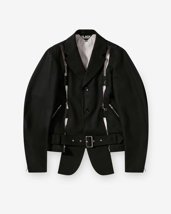 Black Comme Des Garçons - Cut Out Buckle Detail Jacket - (Black)
