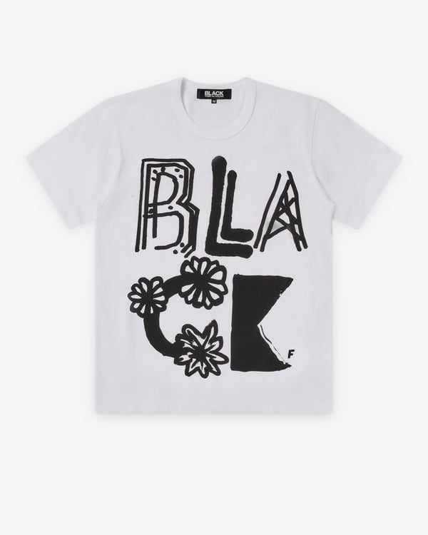 Black Comme des Garçons - Logo T-Shirt - (White/Black)