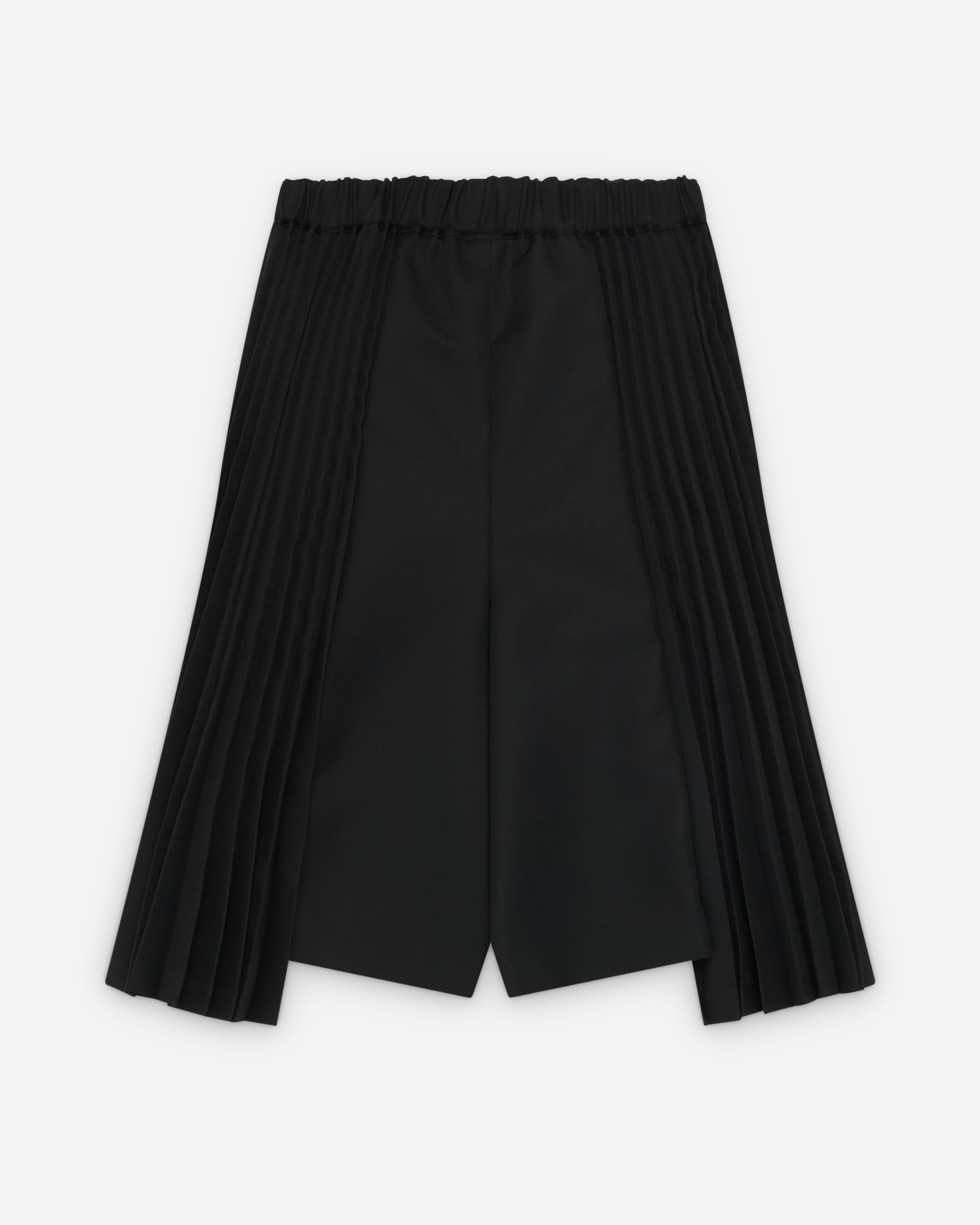 Black Comme des Garçons: Cropped Pleated Trousers (Black) | DSMNY