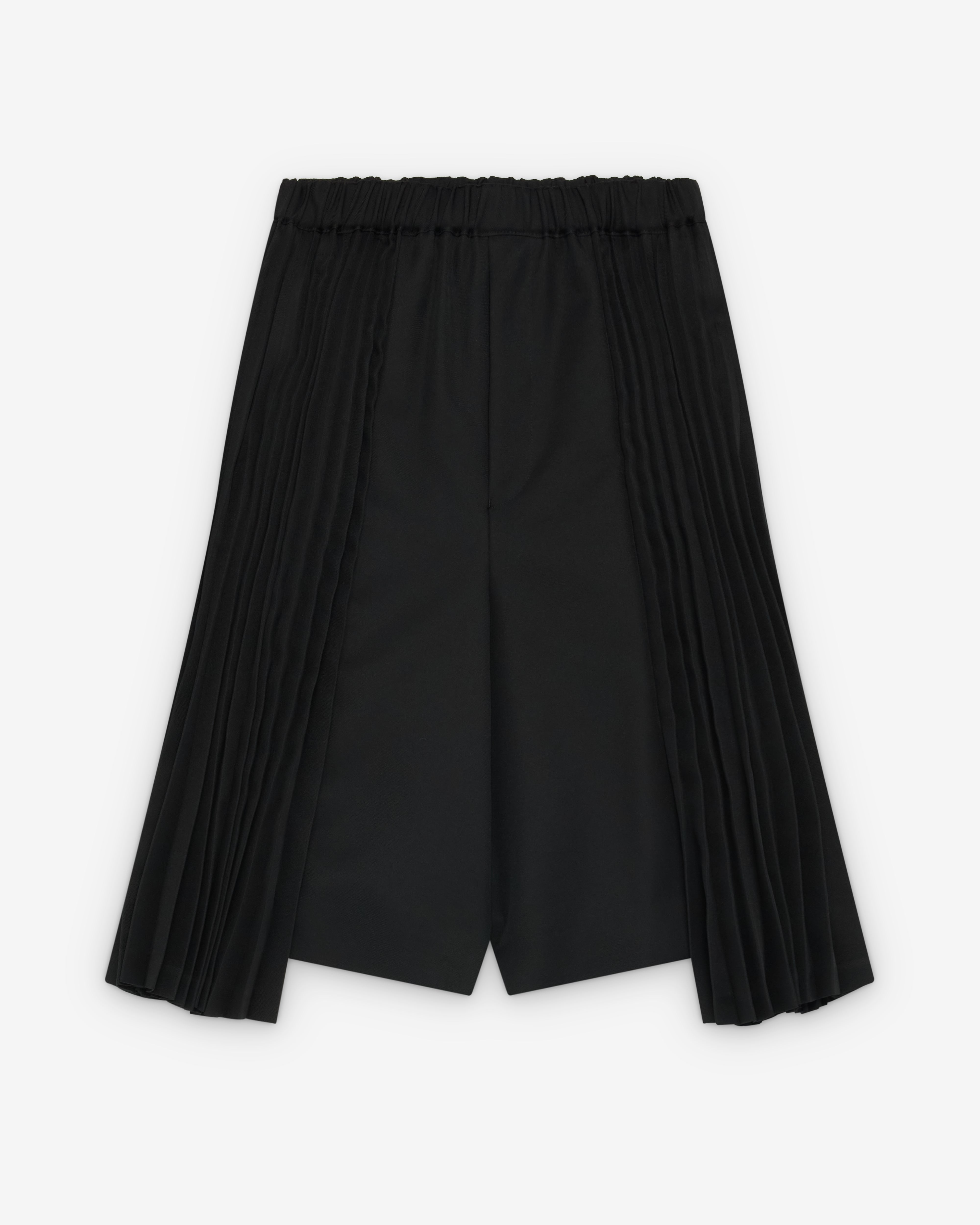 Black Comme des Garçons: Cropped Pleated Trousers (Black) | DSMNY