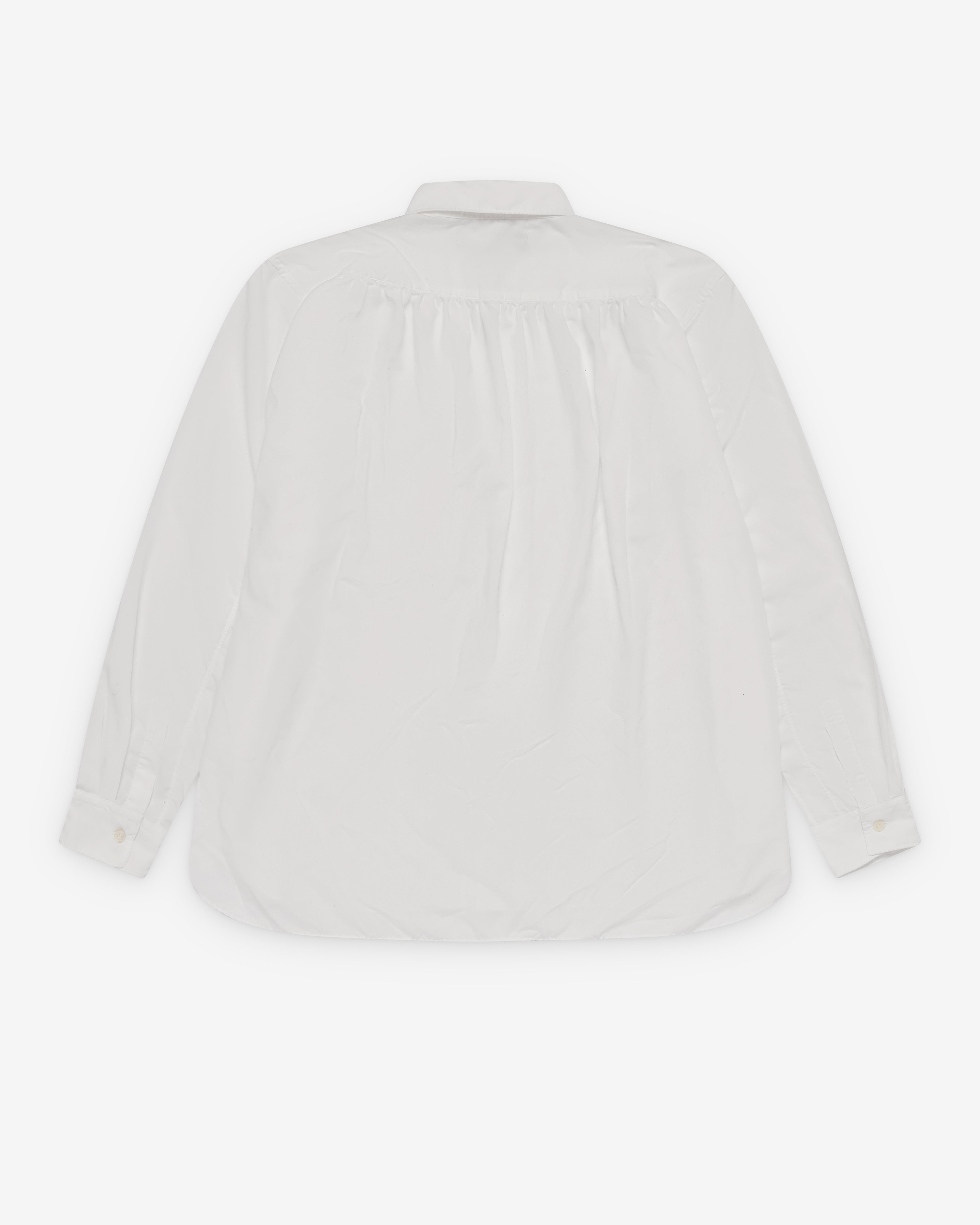 COMME des GARCONS 長袖 ブラウス ホワイト Black Comme des Garçons: Pleated Shirt (White) | DSMNY E-SHOP