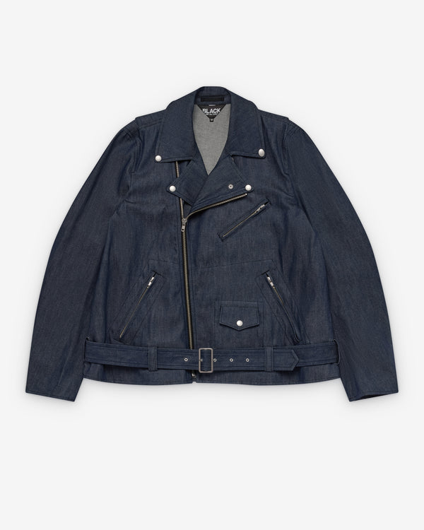 Black Comme des Garçons - Denim Biker Jacket - (Indigo)