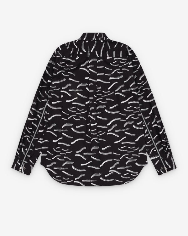 Black Comme des Garçons - Zip Cuff Shirt - (Black/White)