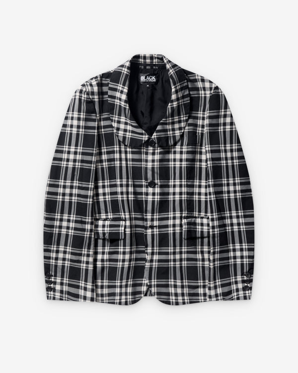 Black Comme des Garçons - Check Single Breasted Jacket - (Black/White)