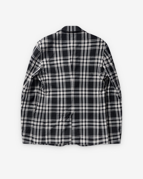 Black Comme des Garçons - Check Single Breasted Jacket - (Black/White)