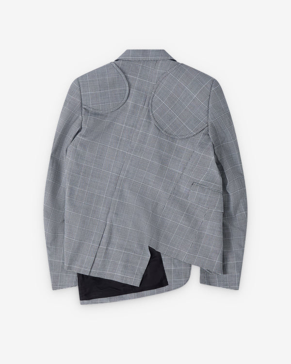 Black Comme des Garçons - Houndstooth Asymmetric Check Blazer - (Black/White)