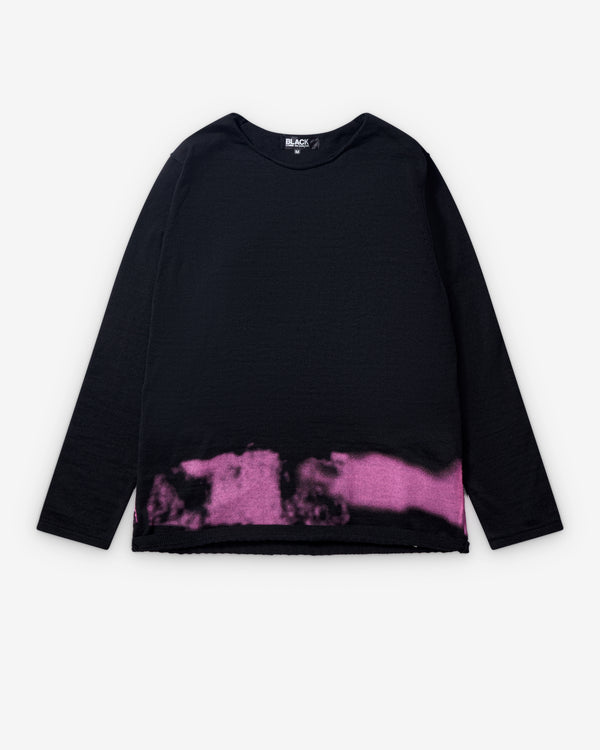 Black Comme des Garçons - Pink Spray Paint Sweater - (Black)