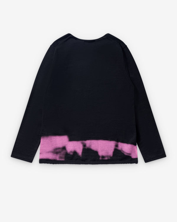 Black Comme des Garçons - Pink Spray Paint Sweater - (Black)
