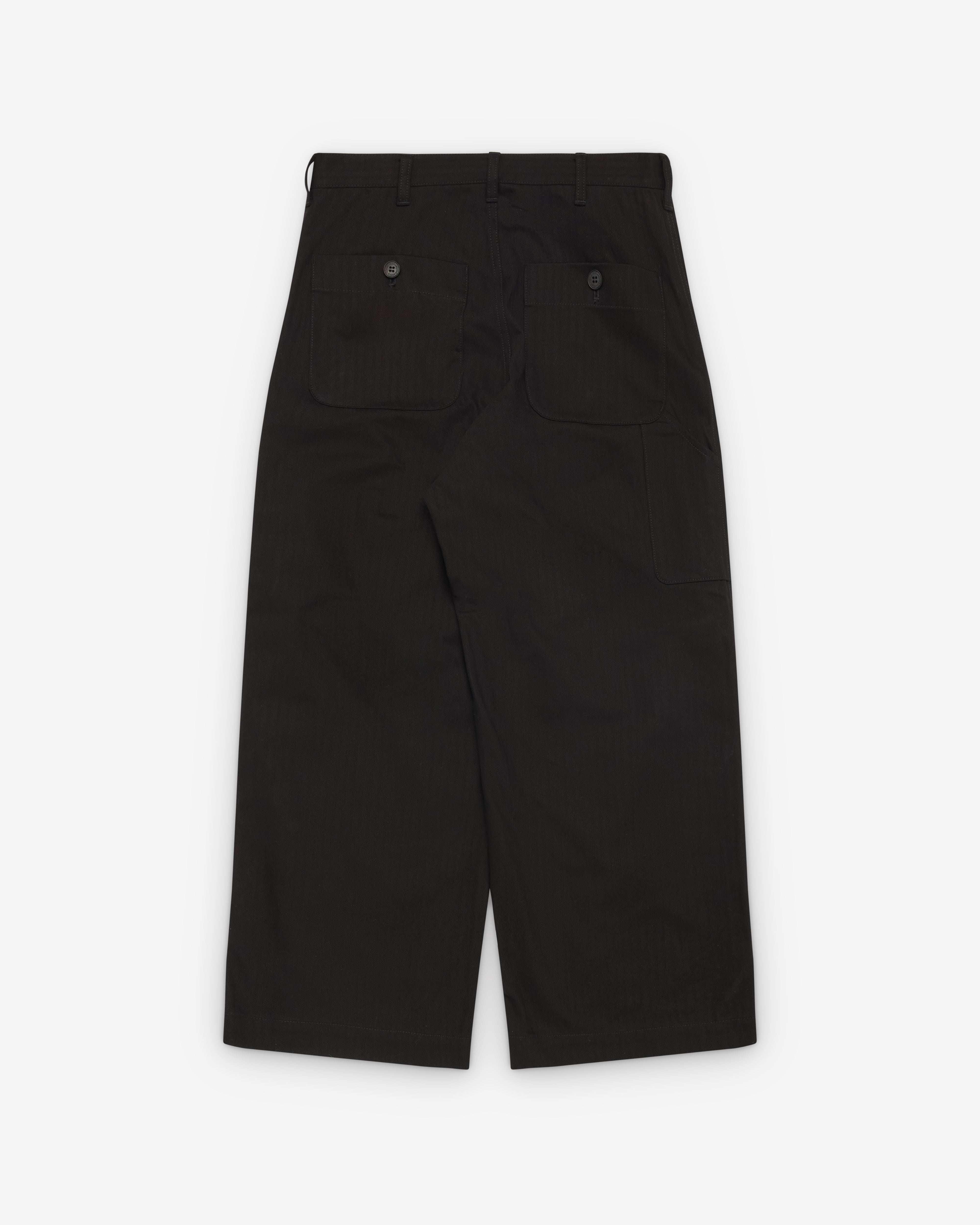 CDG Homme: Men's Herringbone Work Trousers (Black) | DSMNY E-SHOP