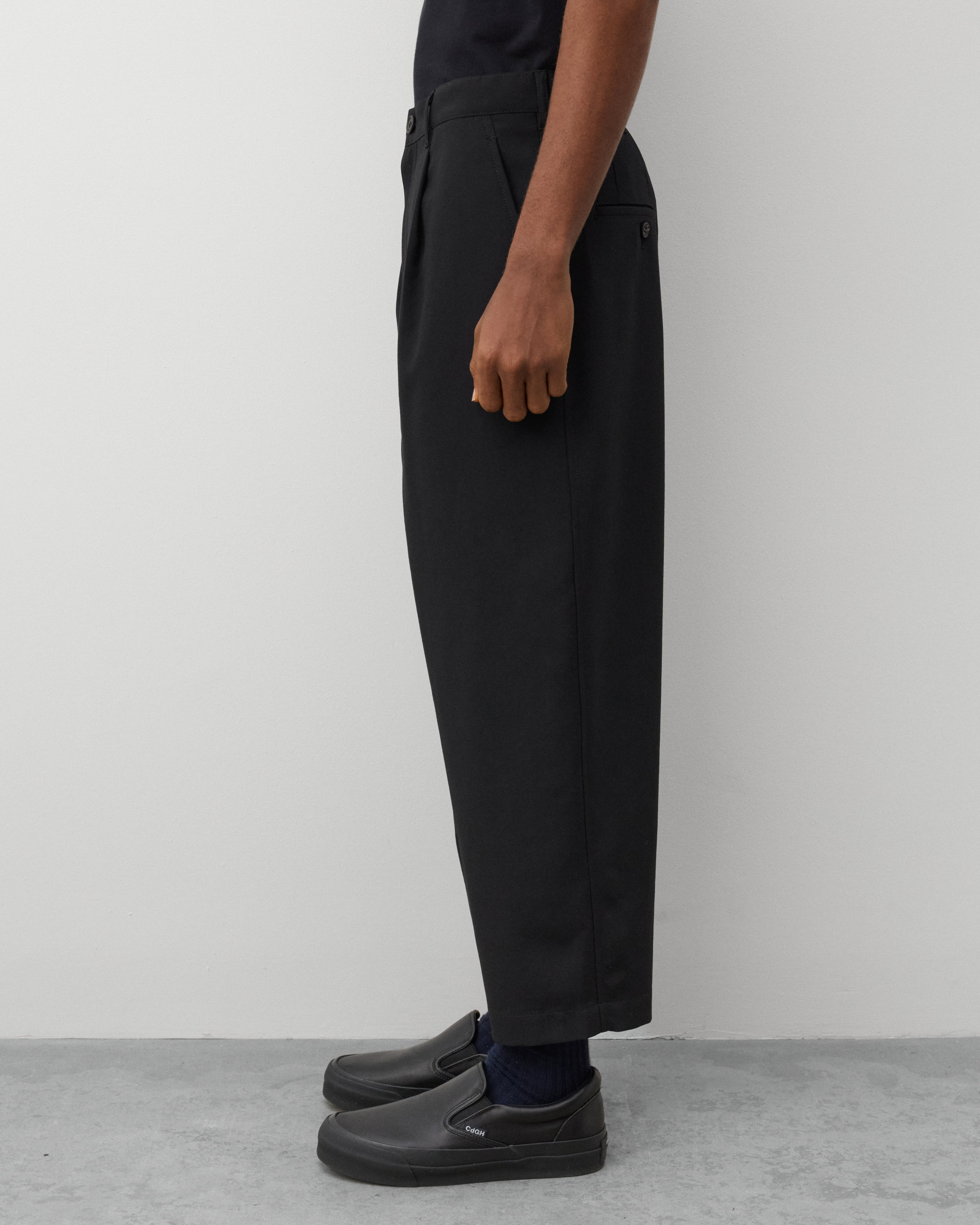 CDG Homme: Men's Wool Trousers (Black) | DSMNY E-SHOP