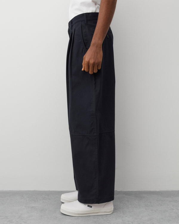 CDG Homme - Men's Pleated Barrel Leg Trousers - (Navy)