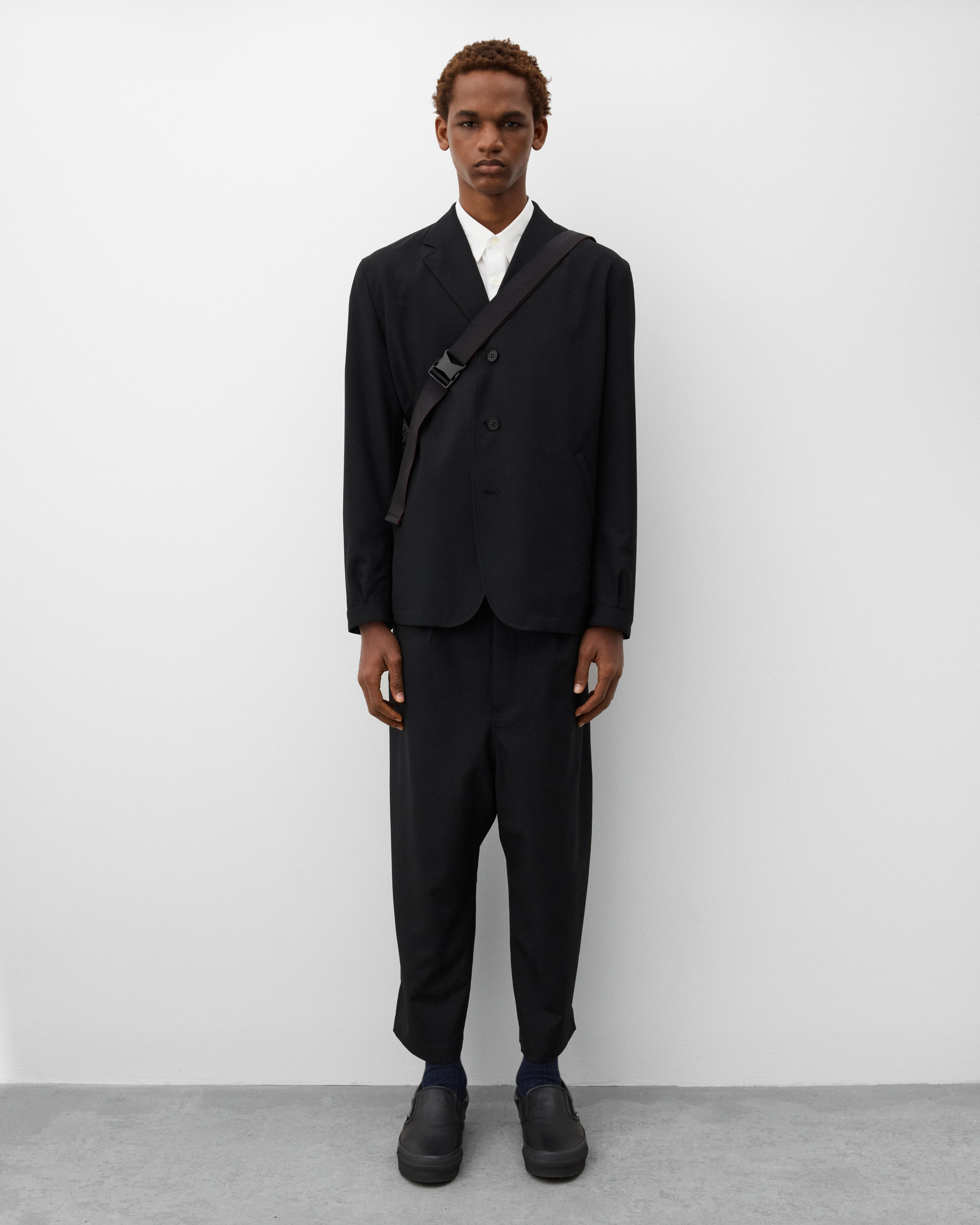 CDG Homme: Men's Wool Gabardine Sports Jacket (Black) | DSMNY E-SHOP