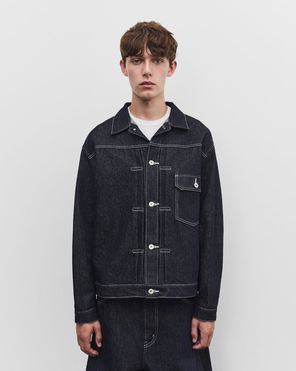 CDG Homme - Men's Denim Jacket - (Navy/White)
