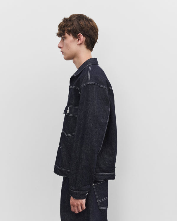CDG Homme - Men's Denim Jacket - (Navy/White)