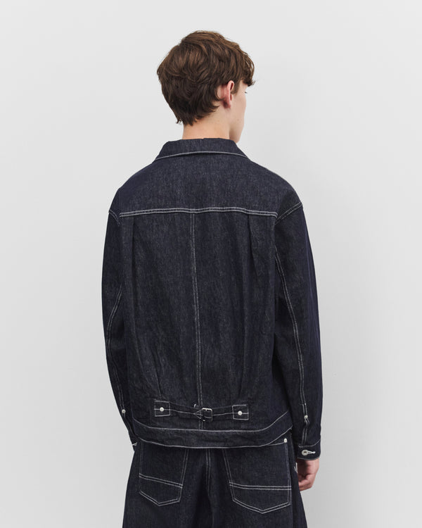CDG Homme - Men's Denim Jacket - (Navy/White)