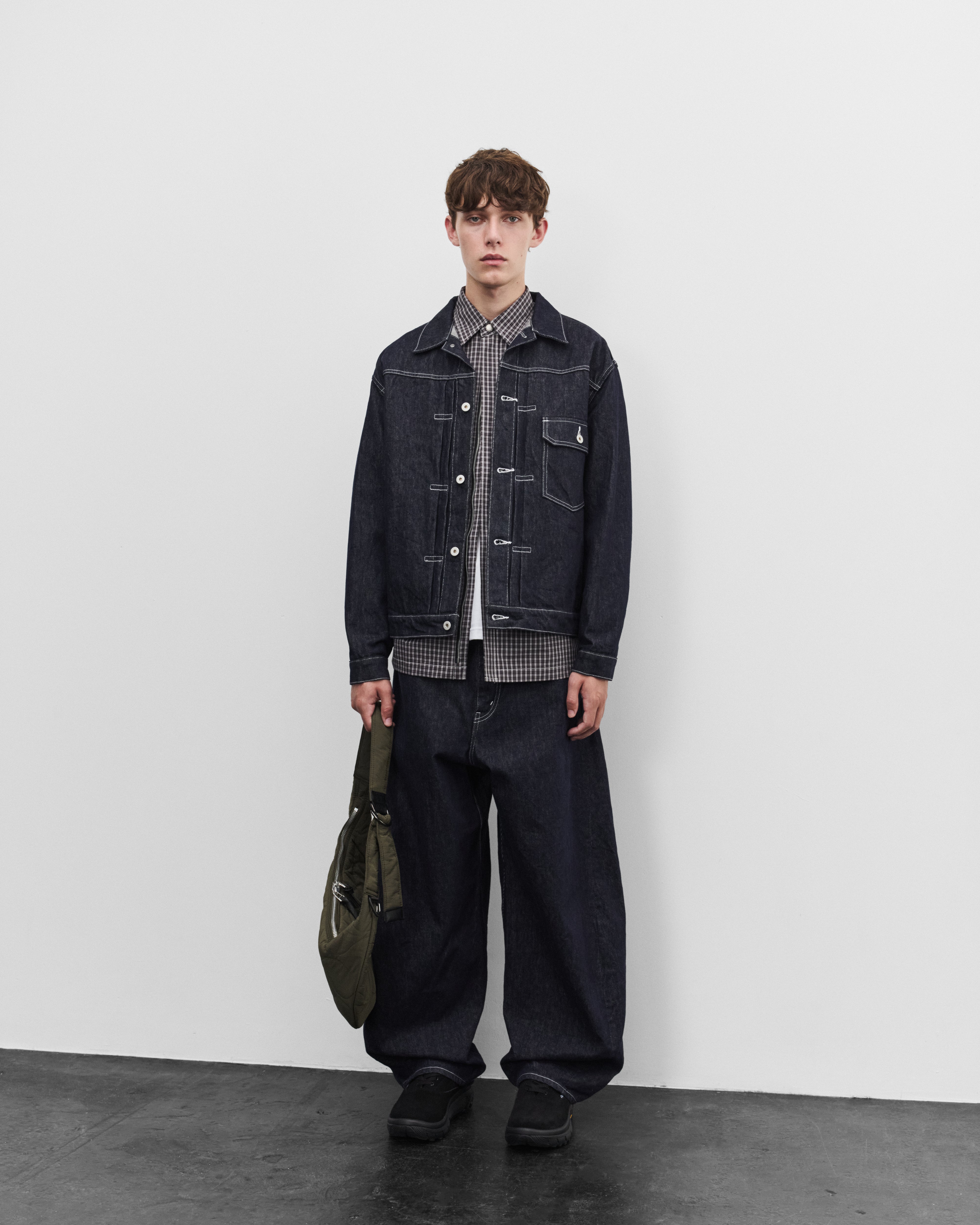 CDG Homme: Men's Denim Jacket (Navy/White) | DSMNY E-SHOP