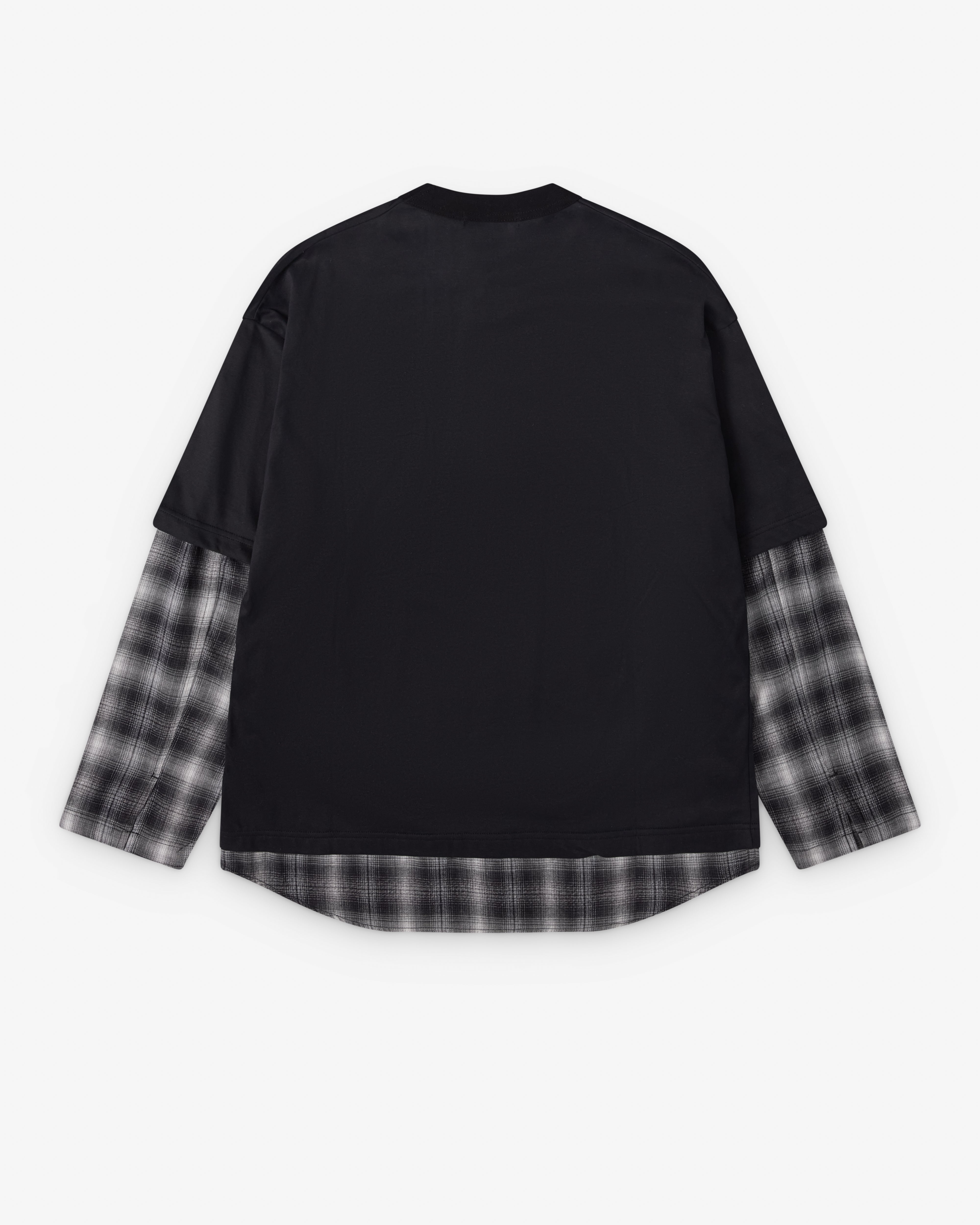 CDG Homme: Men's Layered T-Shirt (Black/Check) | DSMNY E-SHOP