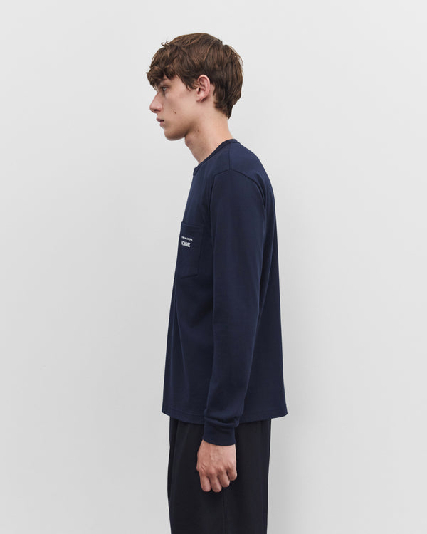 CDG Homme - Men's Long Sleeve Logo T-Shirt - (Navy)