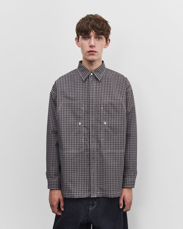 CDG Homme - Men's Check Utility Shirt - (Black/White/Charcoal)