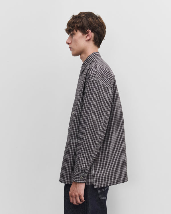 CDG Homme - Men's Check Utility Shirt - (Black/White/Charcoal)