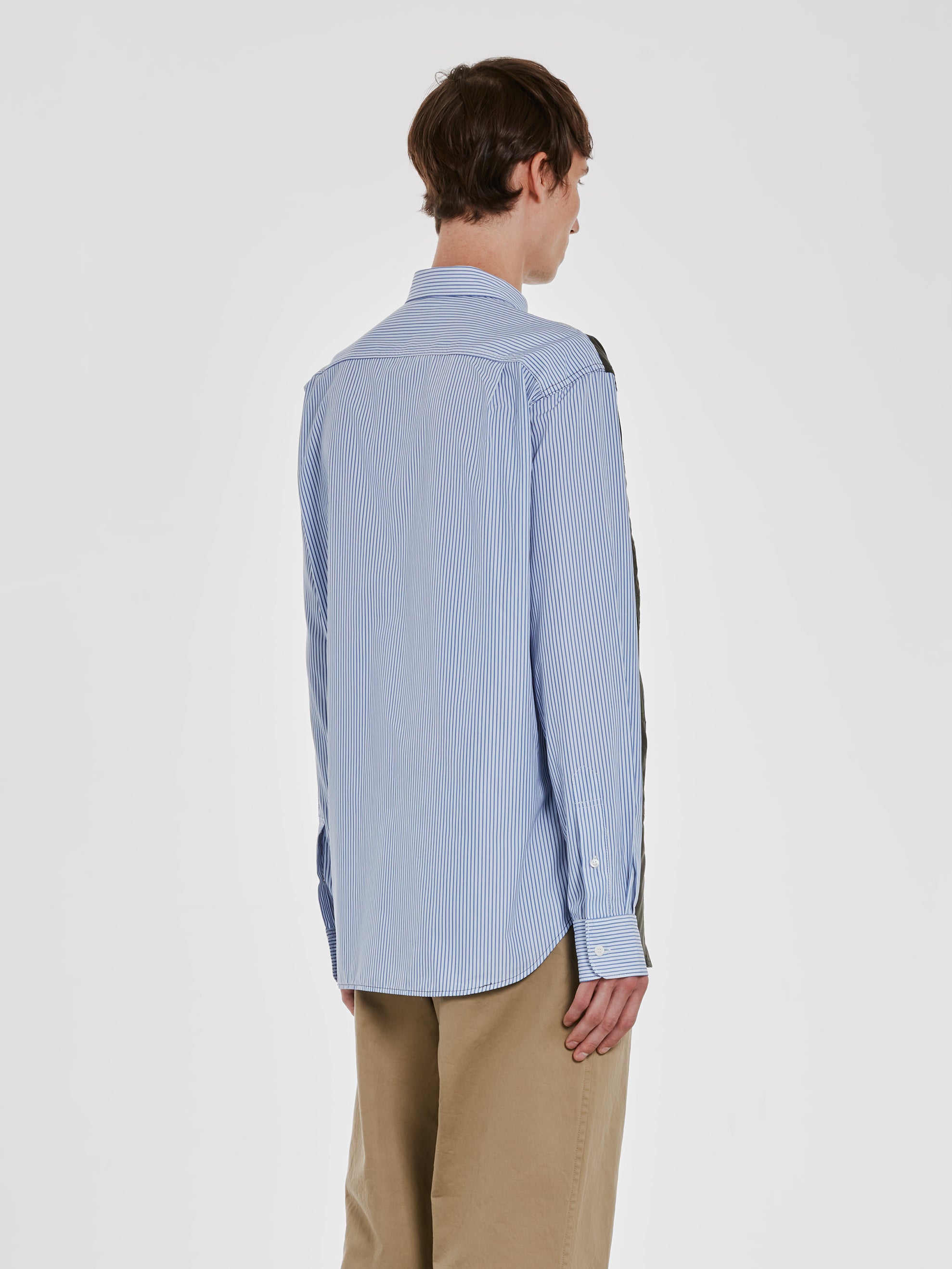 Comme des Garçons Homme - Men's Multi Fabric Shirt - (Khaki/Blue)