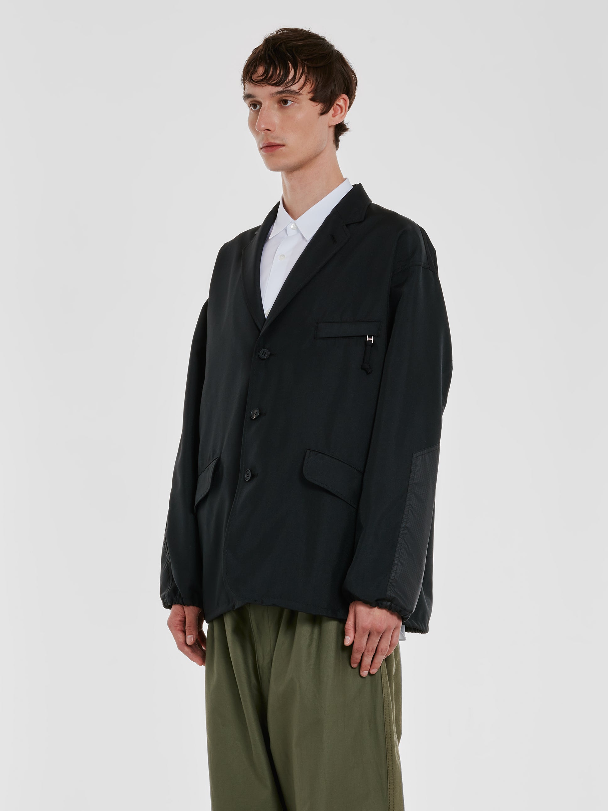 Comme des Garçons Homme -  Men's Polyester Relaxed Jacket - (Black) view 2