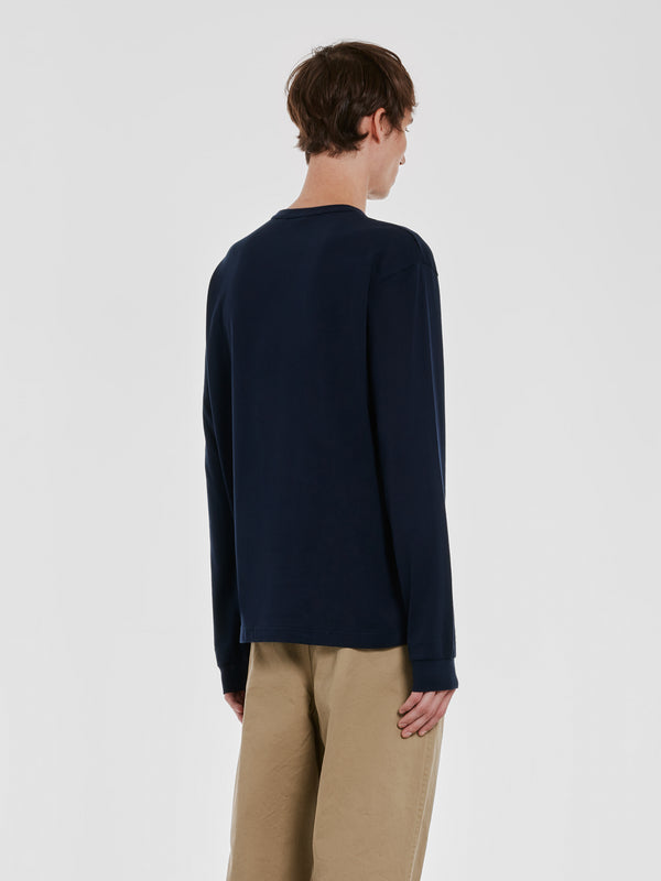 CDG Homme - Men's Long Sleeve Logo Tee - (Navy)