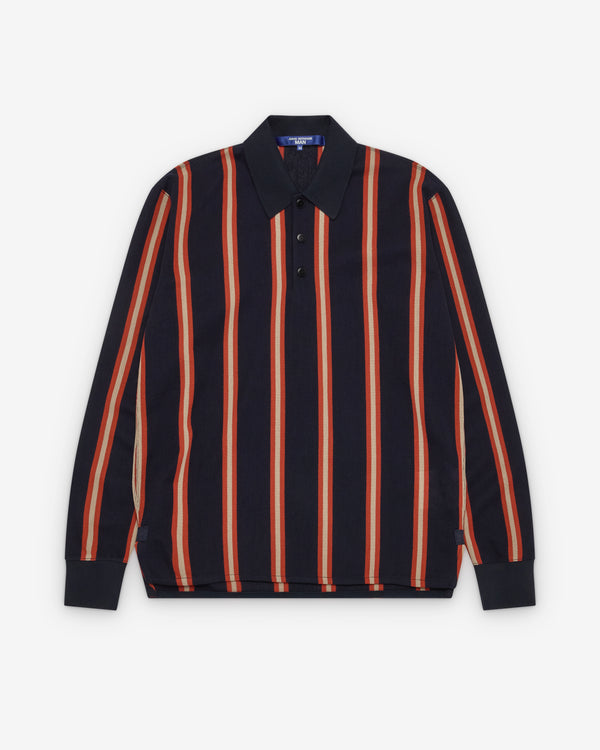 Junya Watanabe Man - Men's Striped Knit Polo - (Navy/Orange)