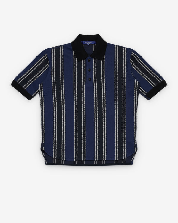 Junya Watanabe Man - Men's Knit Short Sleeve Polo - (Navy/Black)