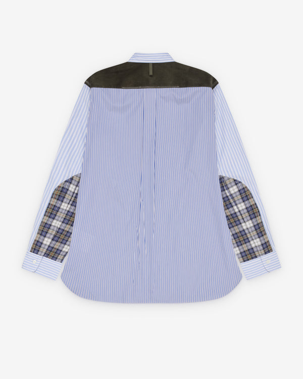 Junya Watanabe MAN - Men's Panelled Shirt - (White/Blue/Green)