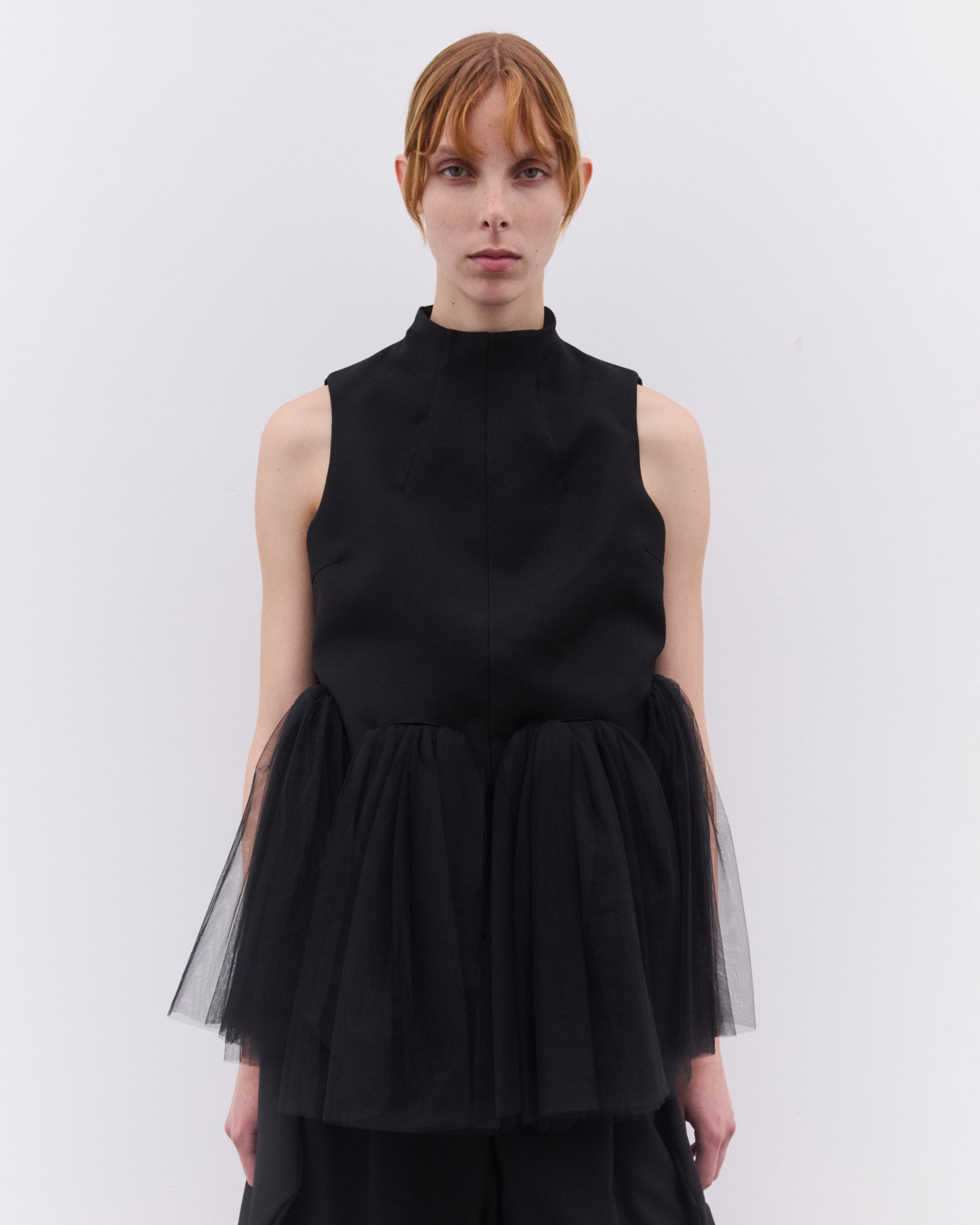 noir kei ninomiya ブラックチュールトップス Noir Kei Ninomiya: Women's Peplum Tulle Top (Black) | DSMNY E-SHOP