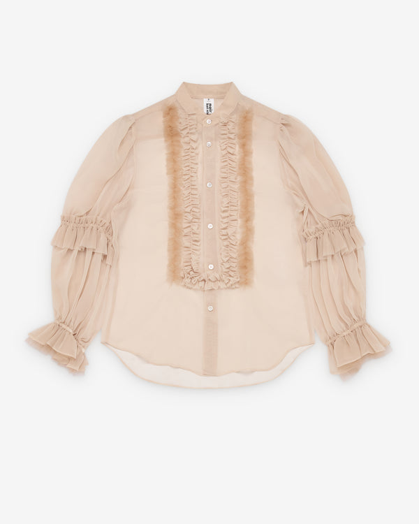 Noir Kei Ninomiya - Women's Polyester Georgette Blouse - (Beige)