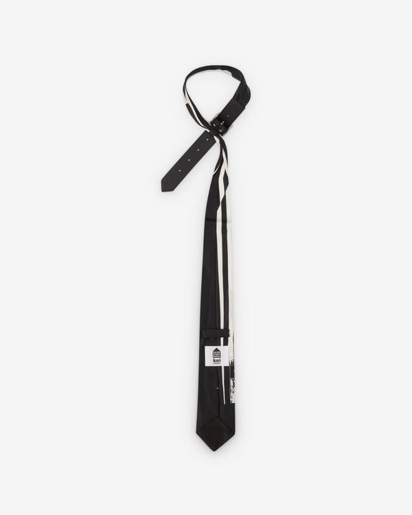 DSM Kei Ninomiya - Men's Printed Stripe Strap Tie - (Black/White)