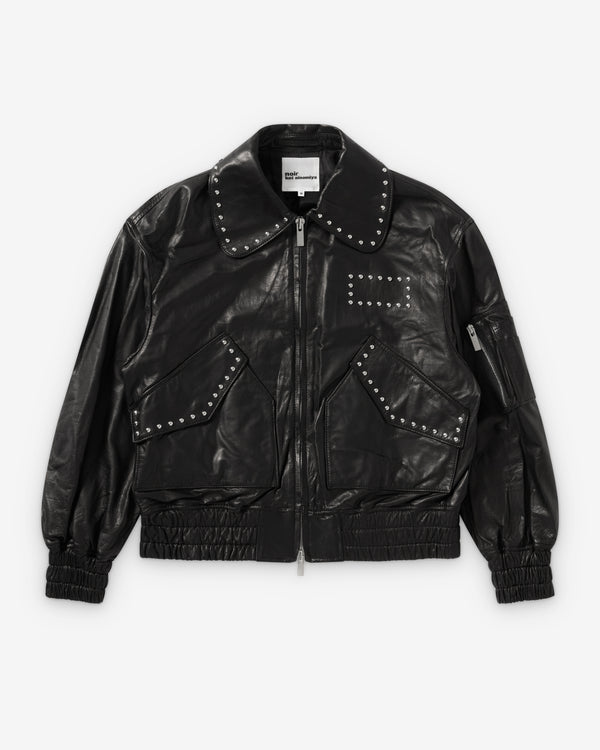 Noir Kei Ninomiya - Women's Studded Leather Jacket - (Black)