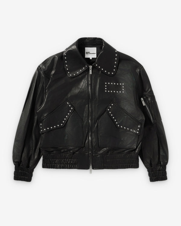 Noir Kei Ninomiya - Women's Studded Leather Jacket - (Black)