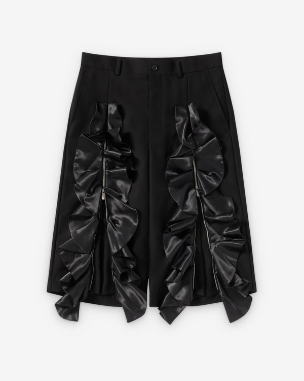 Noir Kei Ninomiya - Women's Cropped Zip Ruffle Trousers - (Black)
