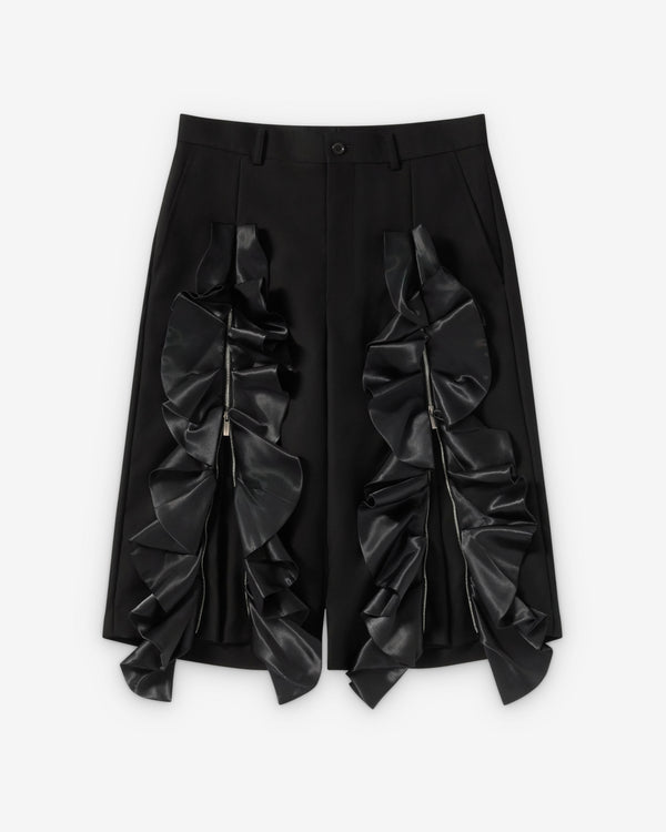 Noir Kei Ninomiya - Women's Cropped Zip Ruffle Trousers - (Black)