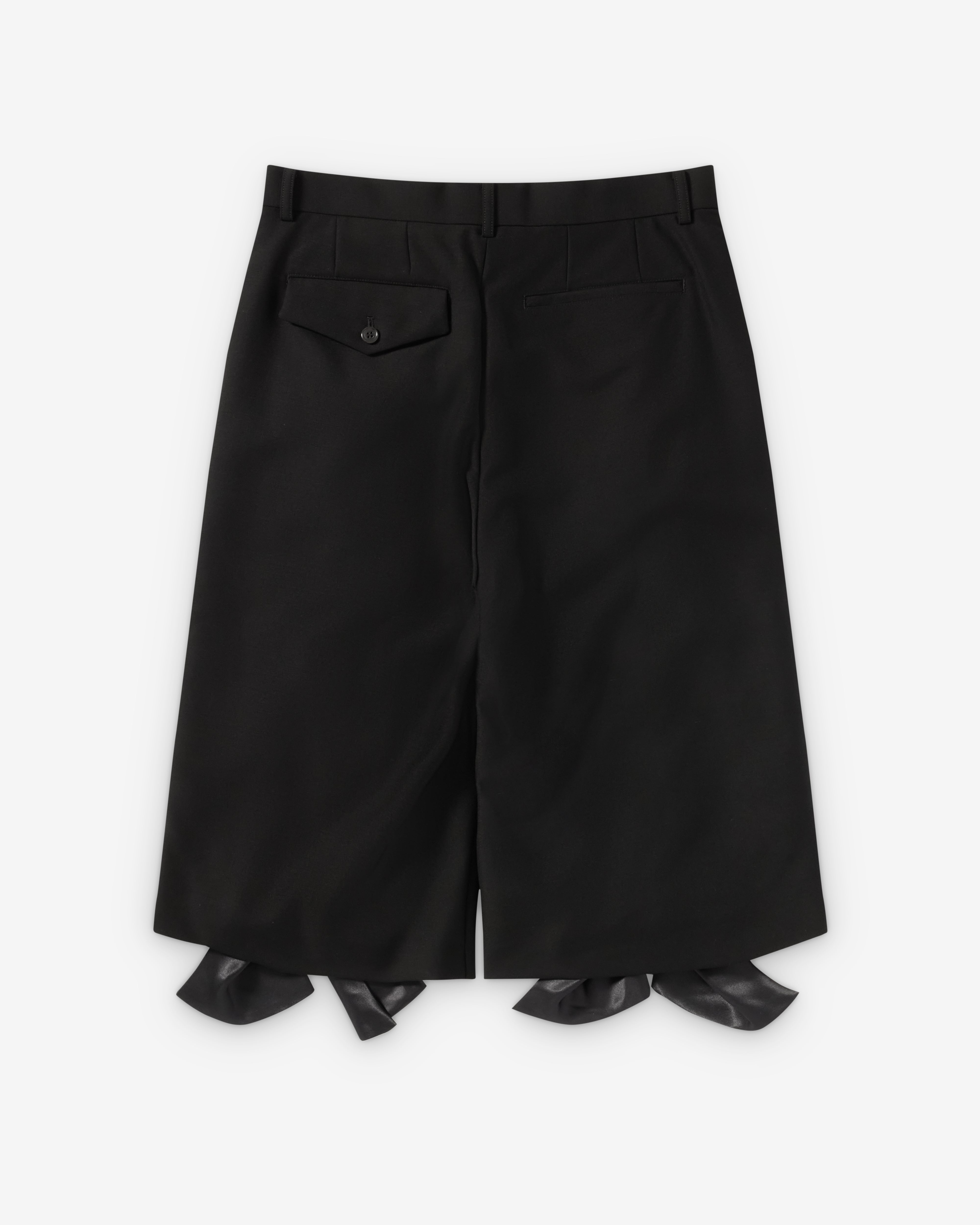noir kei ninomiya キュロットパンツ S AD2018 Noir Kei Ninomiya: Women's Cropped Zip Ruffle Trousers (Black