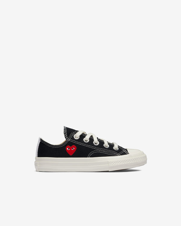 Play Converse - Kids' Small Red Heart All Star 70's Low Sneakers - (Black)