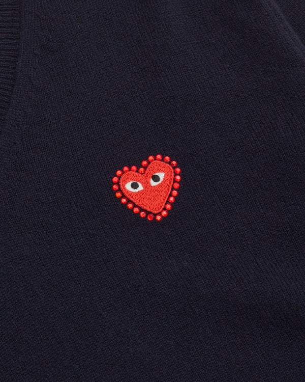 Play - Red Rhinestone Emblem Sweater - (Navy)