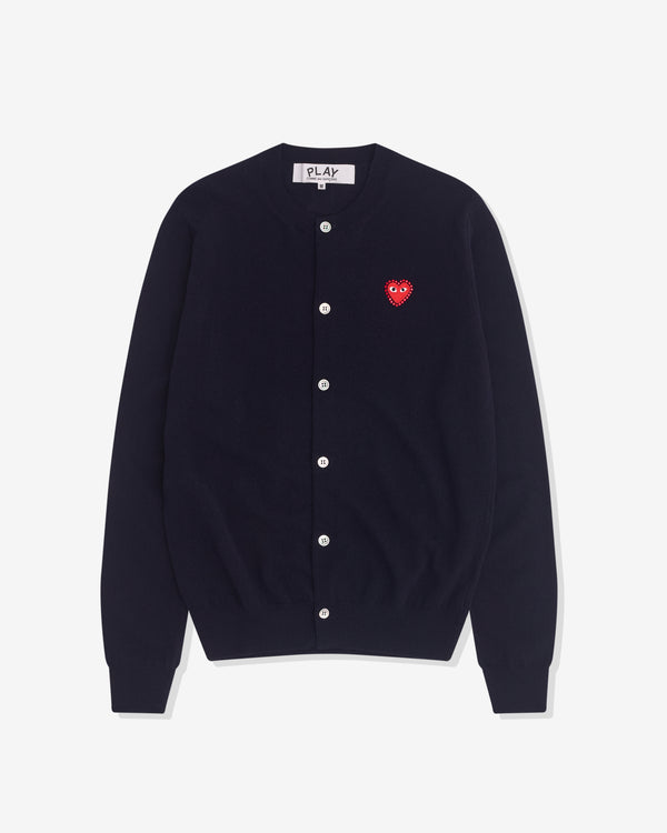 Play Comme des Garçons - Rhinestone Round-Neck Cardigan - (Navy)