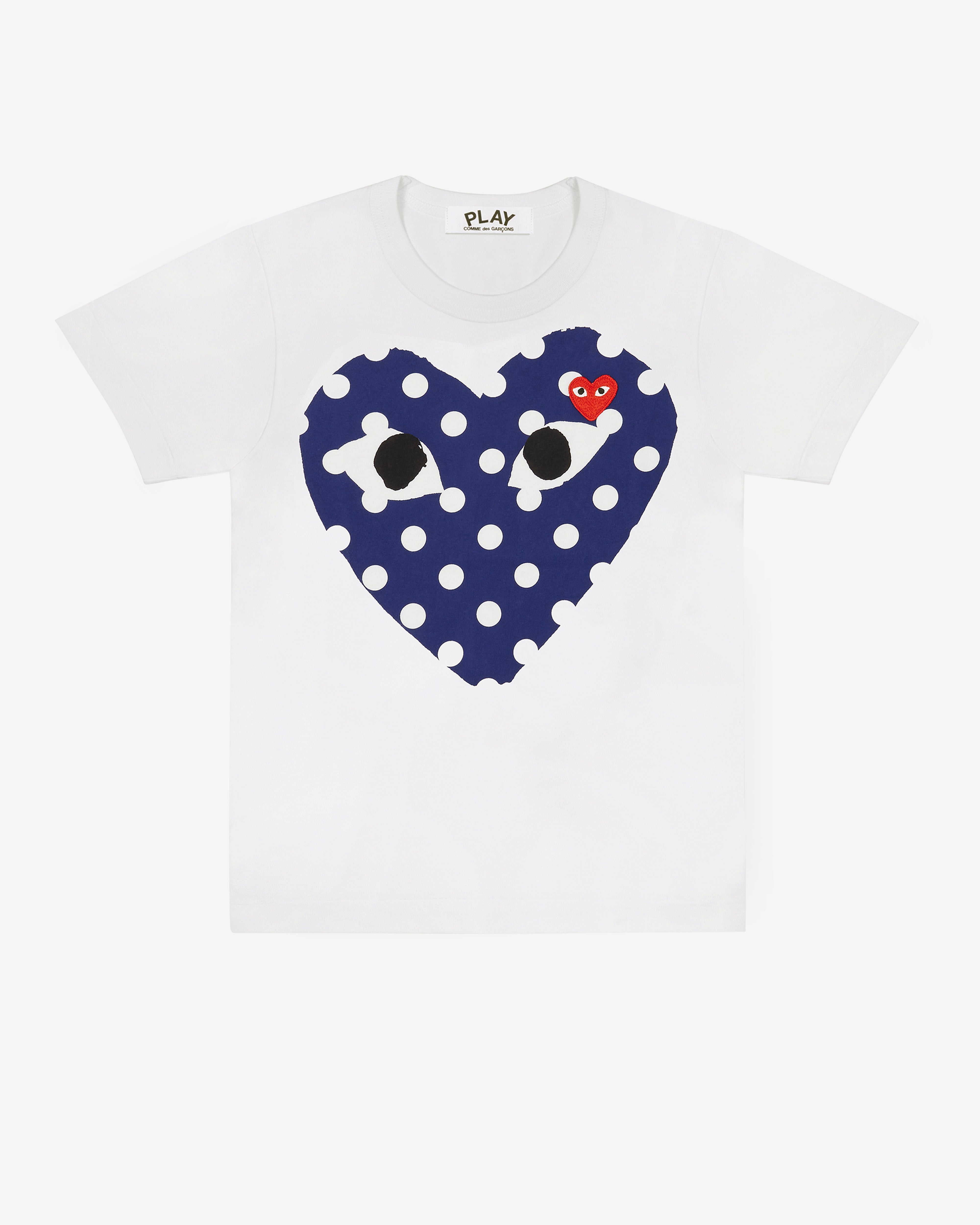 Play Comme des Garçons: Polka Dot Big Heart T-Shirt (White