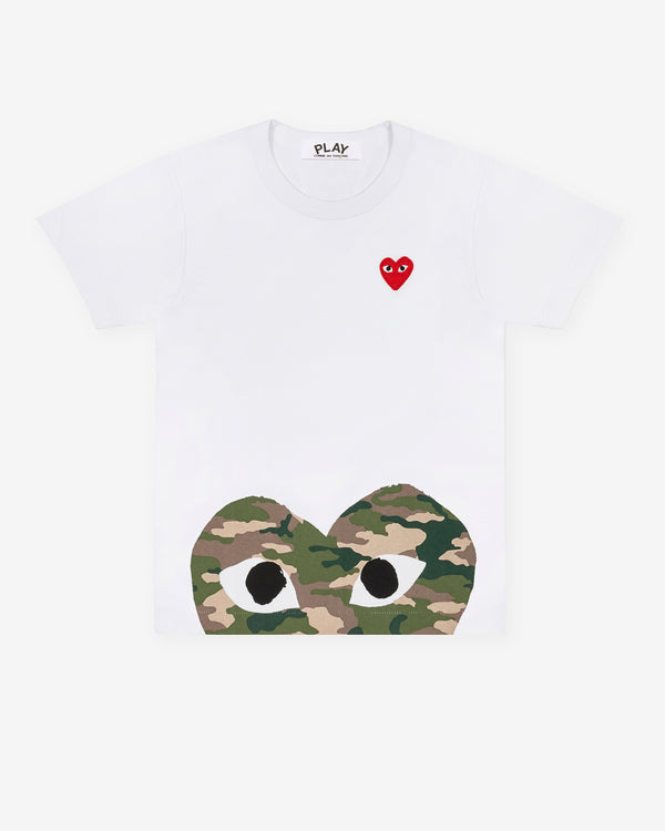 Play Comme des Garçons - Camouflage Edge Heart T-Shirt - (White)