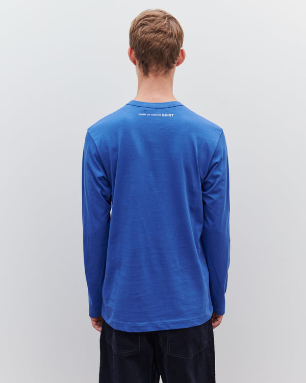 CDG Shirt - Men's Long Sleeve Logo T-Shirt - (Blue)