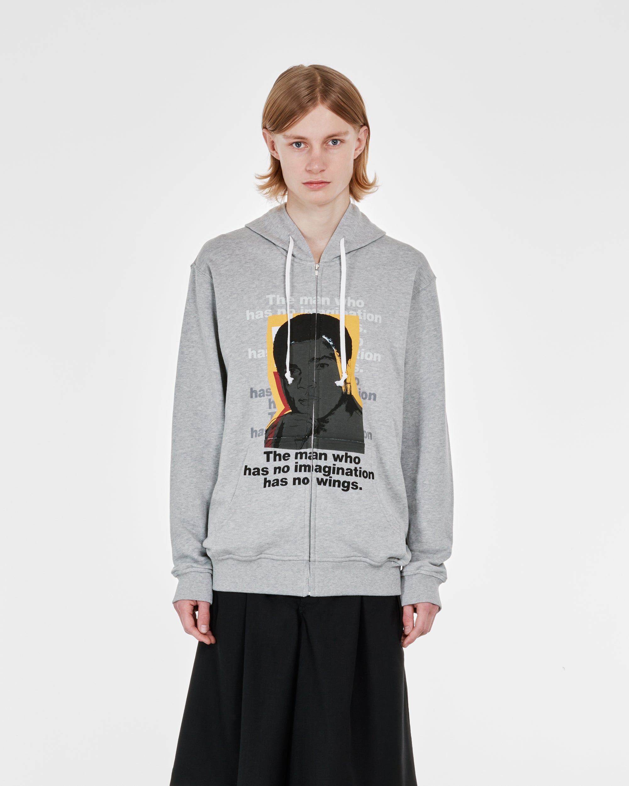 CDG Shirt - Andy Warhol Men's Hooded Sweatshirt - (Grey/Print H) view 2
