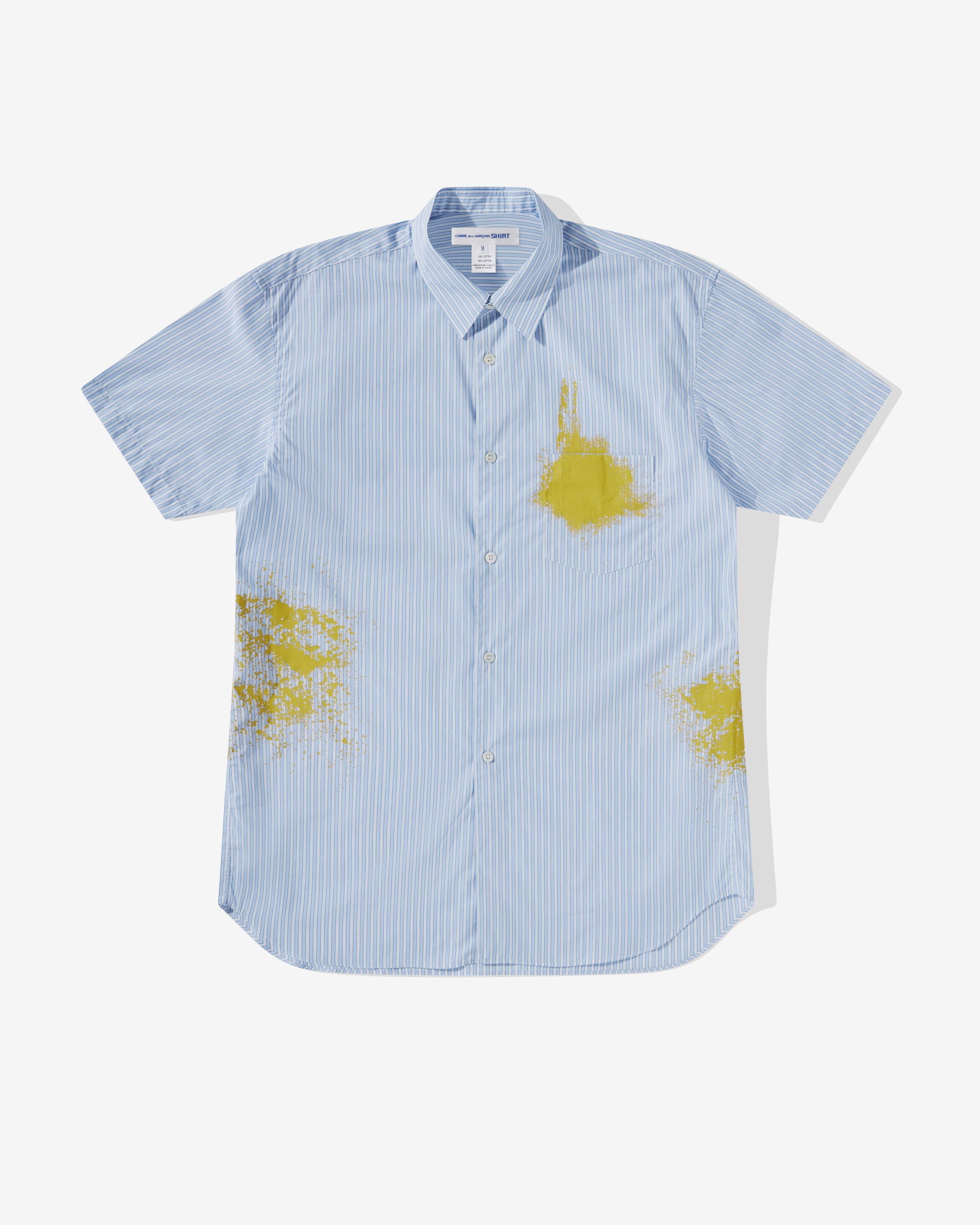 CDG Shirt - Men's Cotton Poplin Garment Printed Short Sleeve Shirt - (Stripe) view 1