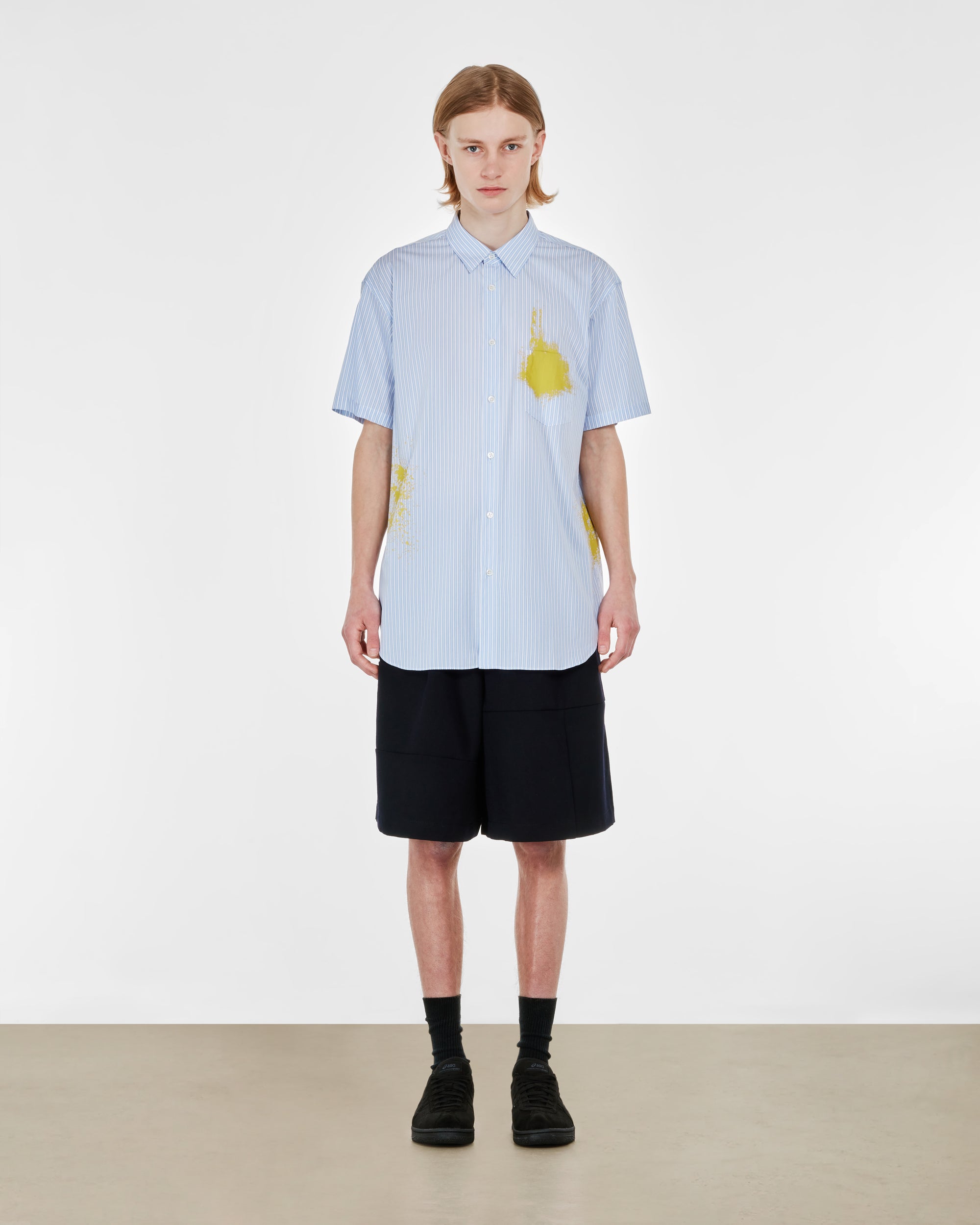 CDG Shirt - Men's Cotton Poplin Garment Printed Short Sleeve Shirt - (Stripe) view 5