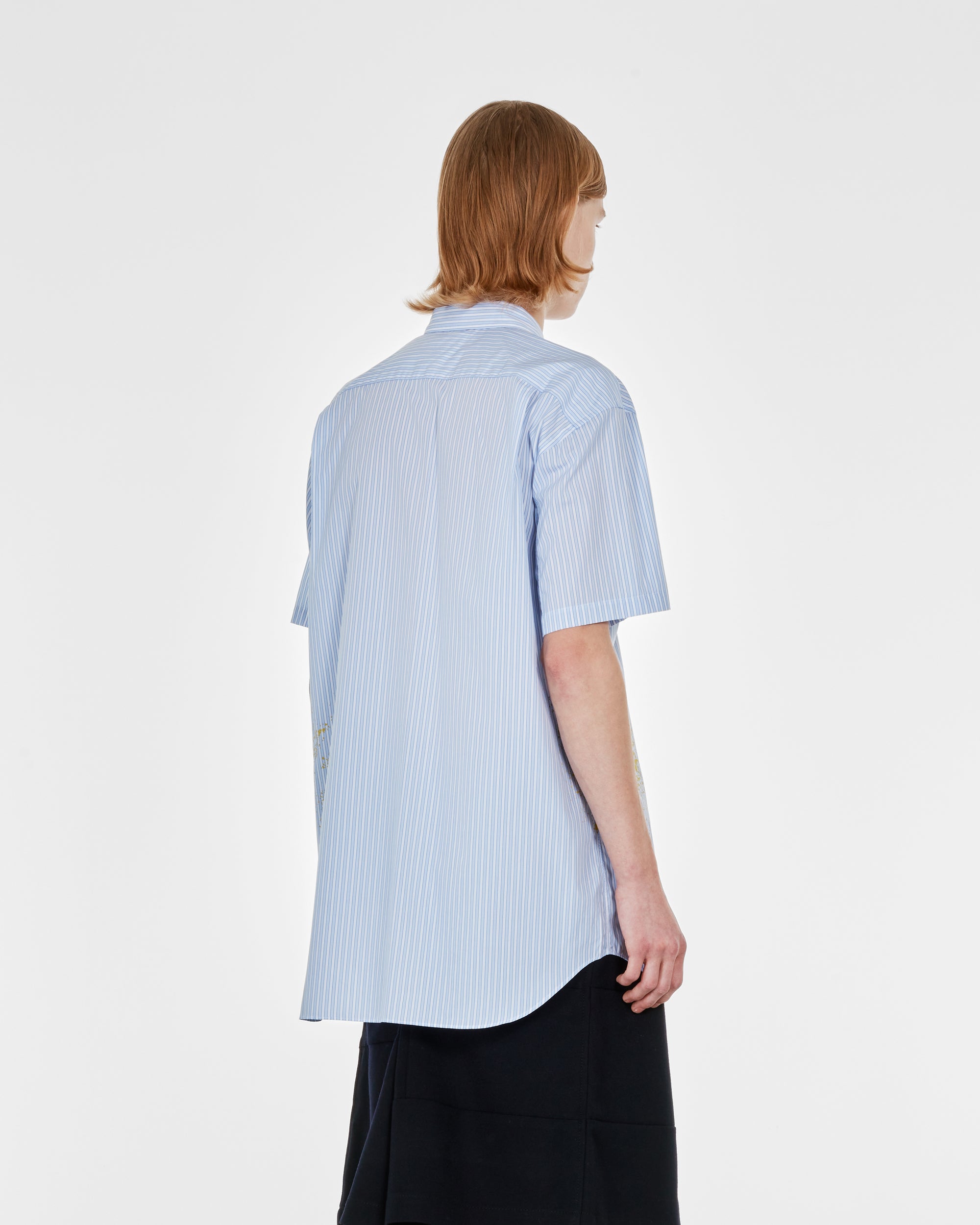 CDG Shirt - Men's Cotton Poplin Garment Printed Short Sleeve Shirt - (Stripe) view 4
