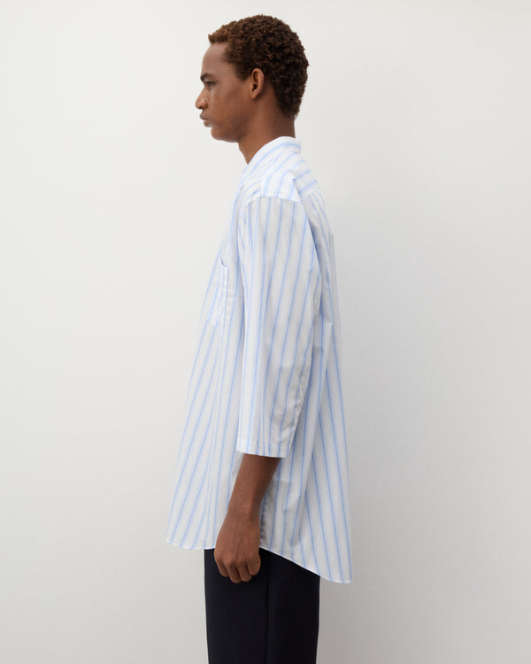 CDG Shirt - Men's Short Sleeve Striped Shirt - (Blue Stripe)