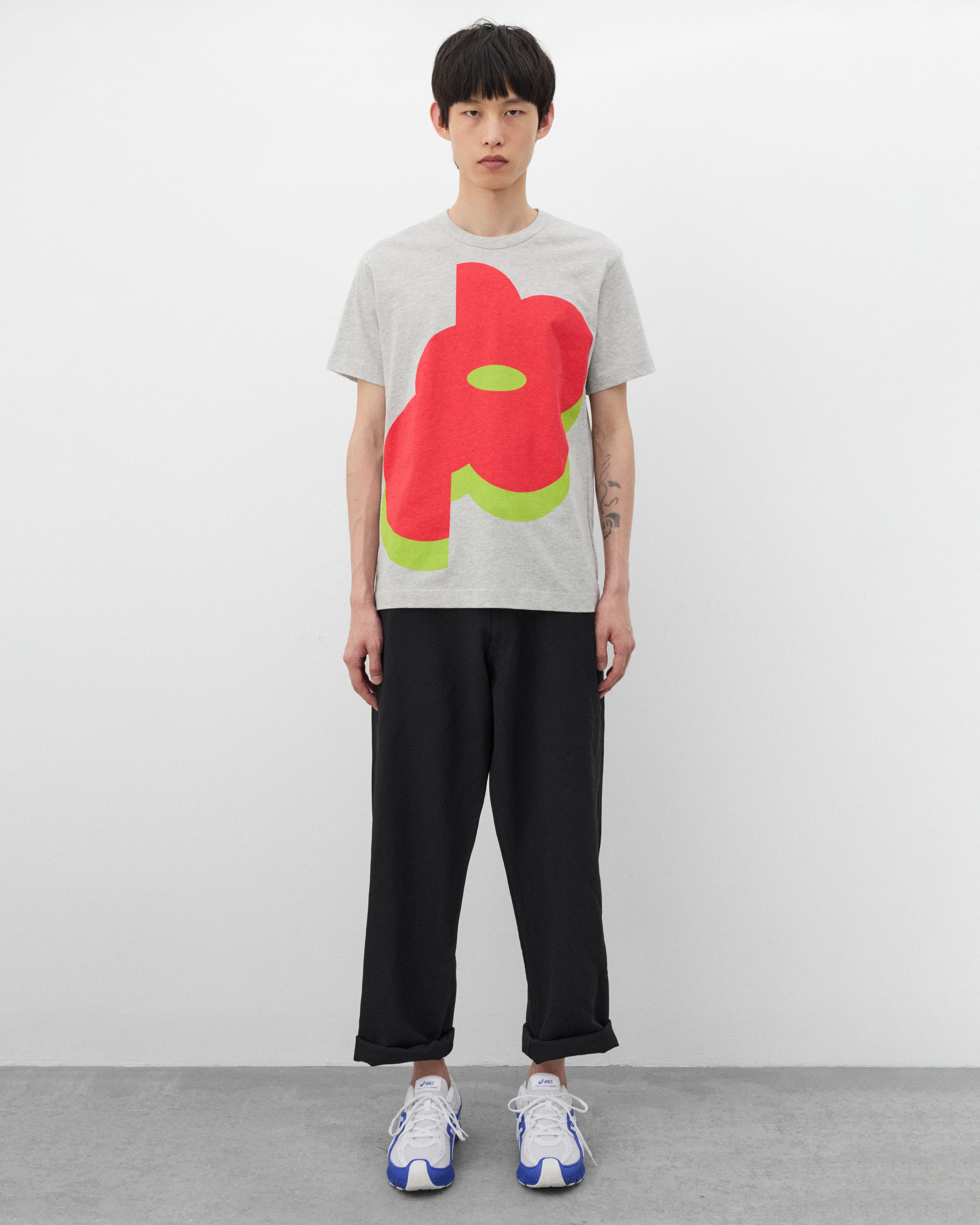 CDG Shirt: Men's Pattern T-Shirt (Grey) | DSMNY E-SHOP